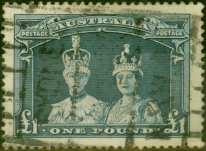 Australia 1938 £1 Bluish Slate SG178 Good Used