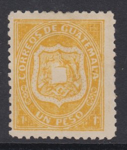 Guatemala 1873 1p Dull Yellow MNG. Scott 6