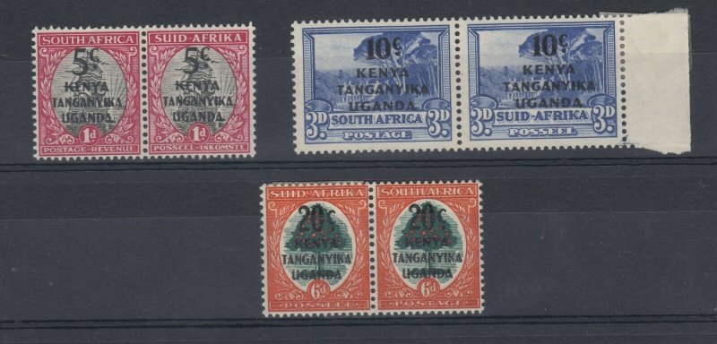 Kenya Uganda and Tanganyika 1942 O/P Set Of 3 MH JK421