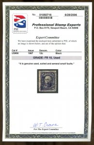 U.S. #90 Used with PSE graded cert FR 10