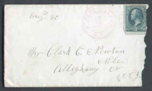 US cover: #7868-3c Washington-1880 Perryville NY fancy star cancel-