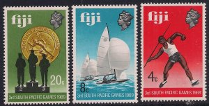 Fiji 1969 QE2 South Pacific Games Set MM SG 411 - 413 ( K1419 )