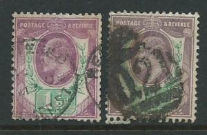 Great Britain - Edward VII SG 221 & SG 222