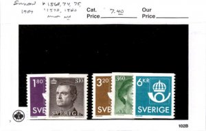 Sweden, Postage Stamp, #1568, 1574-75, 1578, 1580 Mint NH, 1987 (AC)