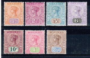 Australia - Tasmania 1892-99 values to 2s 6d SG 216-22 MLH/MH