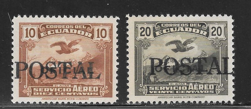 Ecuador Scott 463-64 Unused LHOG - 1946 Air Post Officials O/Ps - SCV $1.20