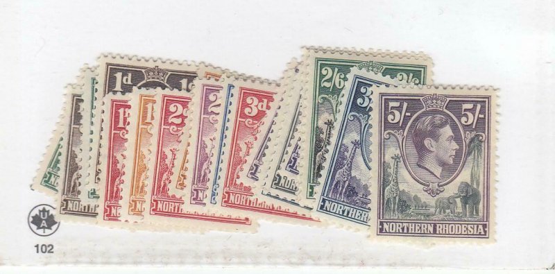 NORTHERN RHODESIA # 25-45 VF-MLH/MH KGV1 ISSUES TO 5sh