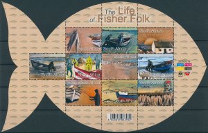 South Africa Stamps 2010 MNH Life of Fisher Folk Fishing Boats Nautical 10v M/S