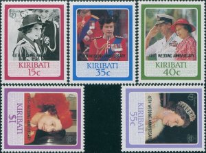 Kiribati 1987 SG279-283 QEII 40th Wedding set MNH