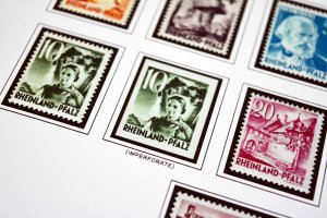 COLOR PRINTED OCCUPIED GERMANY 1945-1949 STAMP ALBUM PAGES (50 illustr. pages)