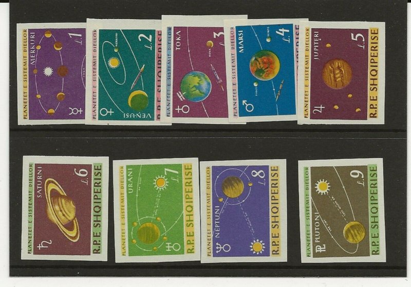 Albania 1964 Solar System Planets sg.864-72 set of 9 imperforate MNH