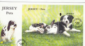 Jersey  2003 Pets,  Miniature Sheet on FDC