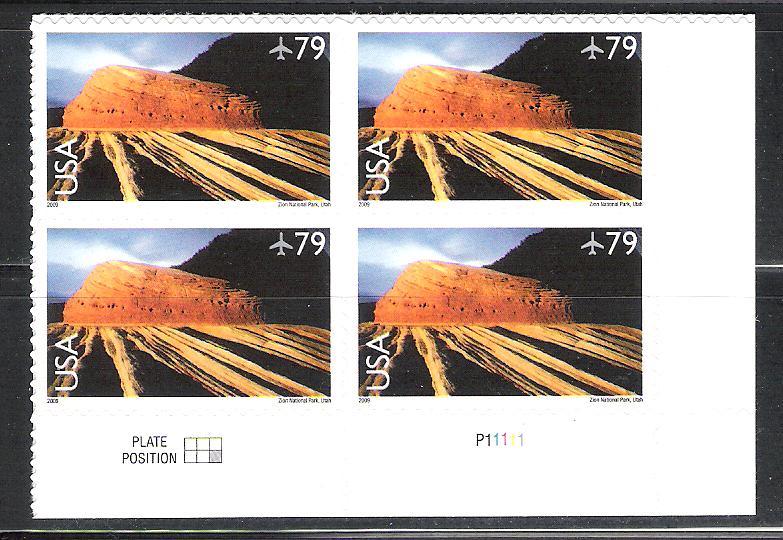MNH Plate Block Zion National Park sc c-146 @ face