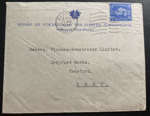 1948 Portuguese Naval Mission In Glasgow Scotland Cover To Kent England