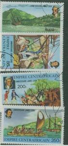  Central African Rep SC# 341-44 James Cook  Anniv. Used