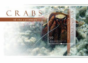 St. Vincent 2012 - SC# 3846 Crabs of the Caribbean, Sea - Souvenir Sheet - MNH