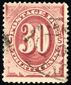 US Stamps # J27 Postage Due Used VF Neat Cancel 1 Nibbled Perf Scott Value $225