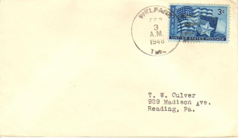 United States Texas Welfare 1948 4f-bar  1882-1960  Philatelic.