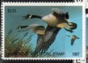 US Stamp 1987 MNH - Wisconsin State Canada Geese Stamp $3.25 Single