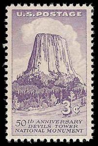 # 1084 MINT NEVER HINGED DEVIL'S TOWER     XF+