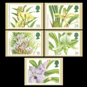 STAMP STATION PERTH G.B. PHQ Cards No.151- Set of 5 - Orchids Mint 1993