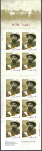 Canada #2520a P Black History Month - John Ware (2012). Booklet of 10. MNH