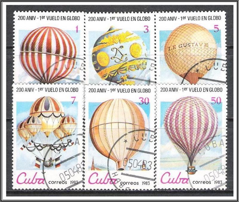 Caribbean #2576-2581 Hot Air Balloons CTO