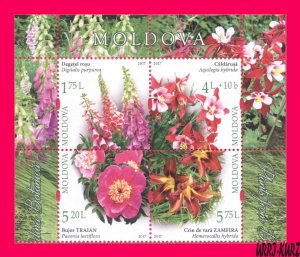 MOLDOVA 2017 Nature Flora Flowers from Chisinau Botanical Garden block of 4v MNH