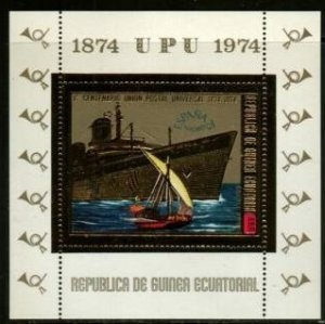 1974 Equatorial Guinea 464/B141gold 100 years UPU - Ships 8,50 €