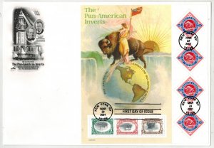 2001 PAN AMERICAN INVERT STAMPS 100th ANNIVERSARY FULL SHEET ARTCRAFT FDC
