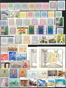 Estonia 1991 / 1995 collection 63 stamps + 2 S/S MNH