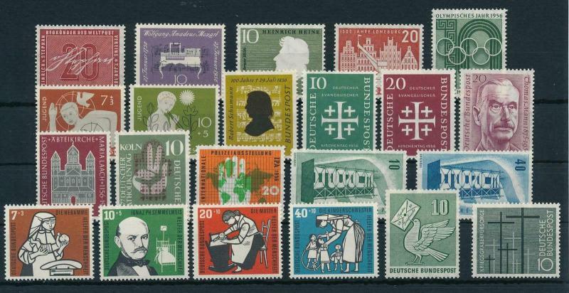 West Germany Bundespost 1956 Complete Year Set  MNH