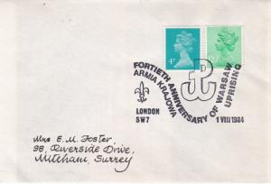 GB 1984 40th anniversary of Warsaw Uprising Special Cancel Cover VGC