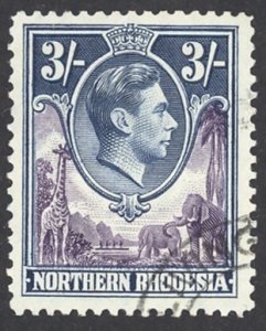 Northern Rhodesia Sc# 42 Used 1938-1952 3sh King George VI