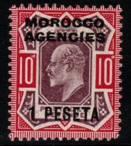 MOROCCO AGENCIES SG120a 1907 1p on 10d SLATE-PURPLE & CARMINE MTD MINT