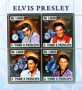 St Thomas - Elvis Presley Silver Foil Stamps ST6405as