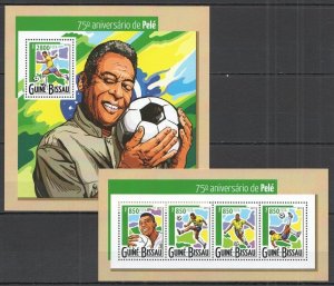 St941 2015 Guinea-Bissau Pele Football Sport Kb+Bl Mnh