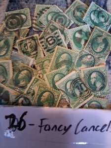 26 USA 1800s 3-Cent Washington FANCY CANCELS Used XF Extra-Fine! Vintage/Antique