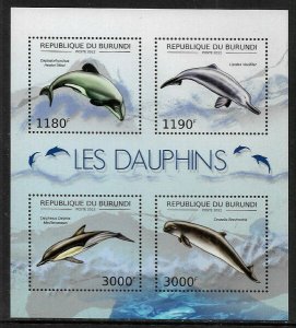 Burundi #1197 MNH Mini Sheet - Dolphins