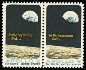 US Sc 1371 MNH PAIR - 1969 6¢ Apollo 8 -  See Scan