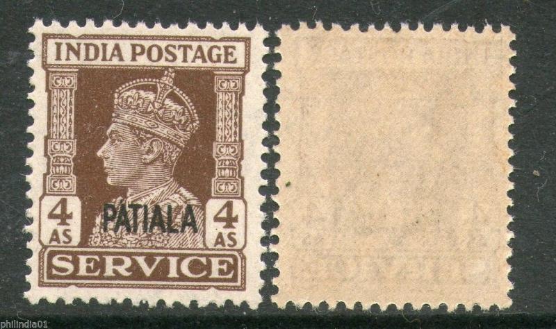 India PATIALA KGVI 4As SERVICE SG O80 / Sc O72 £2 MNH