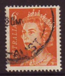 Australia 1970 Sc#401A, SG#387a 6c Orange Queen Elizabeth... USED...