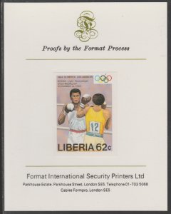 LIBERIA 1984 BOXING - MUHAMMAD ALI   imperf on FORMAT INTERNATIONAL PROOF CARD