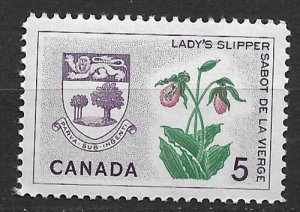 1965 Canada 424 Lady's Slipper 5¢ MNH