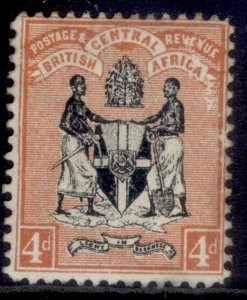 NYASALAND - BCA QV SG34, 4d black & oramge-brown, M MINT. Cat £42.