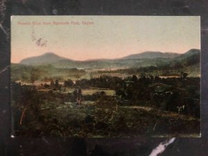 1908 Ceylon RPPC Postcard Cover To Los Angeles USA Nuwara Eliya View