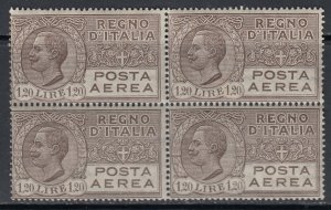 Italy Regno - Sassone  Posta Aerea n.  5 cv 420$  MNH** Block of 4