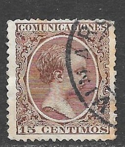 Spain 281: 15c Alfonso XIII, used, F