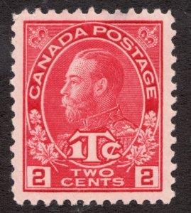 1916 Canada Sc #MR3 - Admiral War Tax 1¢ on 2¢ -MH GEM - cv$60
