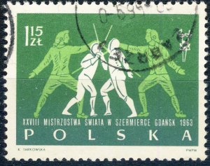 POLAND / POLEN - 1963 Mi.1408A 1.15Zl Fencing - VF Used (a)